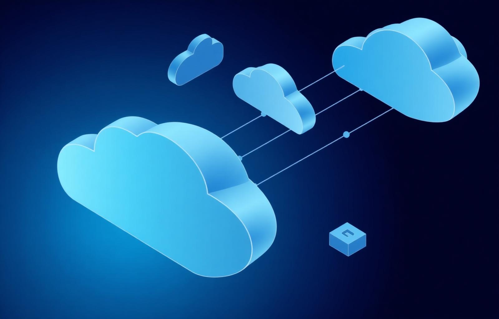 Cloud infrastructure illustration with distributed nodes